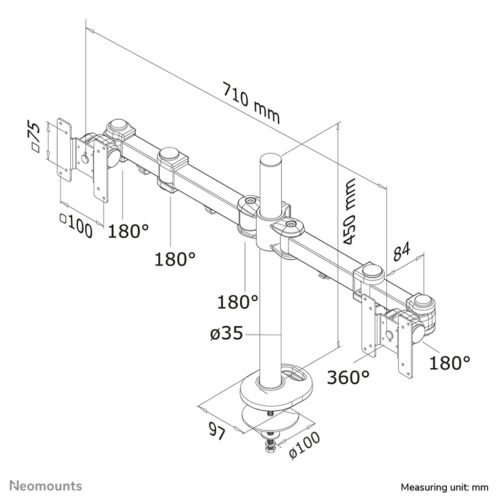Neomounts FPMA-D960DG Monitor arm 10-27" - Image 6