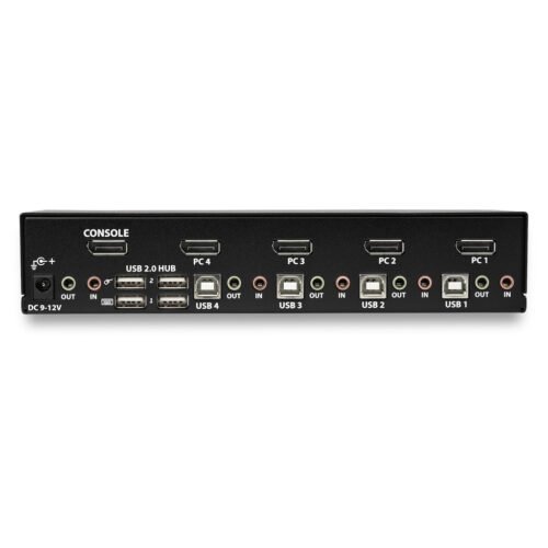 StarTech.com 4 Port DisplayPort KVM Switch - 4K 60Hz - Single Display - Dual Port UHD DP 1.2 USB KVM Switch with Integrated USB - Image 9