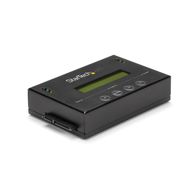 StarTech.com 1:1 Standalone Hard Drive Duplicator & Eraser, SATA HDD/SSD Disk Cloner & Eraser, LCD display, TAA Compliant, OS I