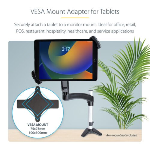 StarTech.com VESA Mount Adapter for Tablets 7.9 to 12.5in - Up to 2kg (4.4lb) - 75x75/100x100 VESA Patterns - Universal Anti-Th - Image 8