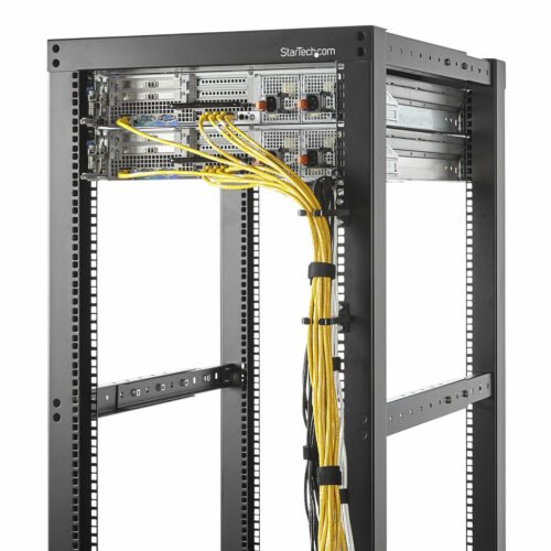 StarTech.com 5-Pack 1U Vertical Cable Management D-Ring Hooks, Cable Manager For 19" Server Racks/Cabinets, Network Rack Wire O - Image 2