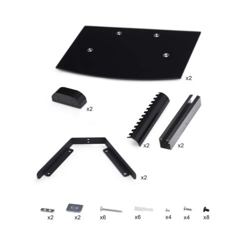 StarTech.com Dual Floating Wall-Mounted AV Shelves, Adjustable Height Shelf For Under TV, Organize A/V Equipment On Black Tempe - Image 3