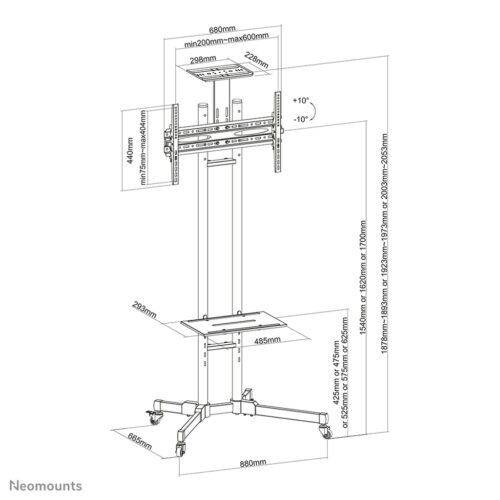 Neomounts PLASMA-M1700E TV trolley 32-70" - Image 18