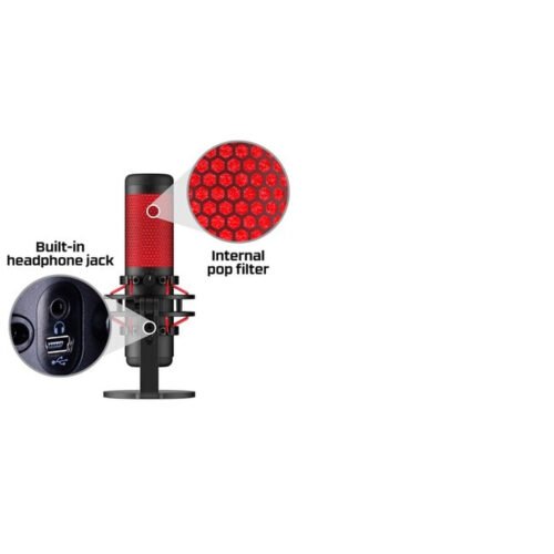 HyperX QuadCast - USB Microphone (Black-Red) - Red Lighting - Image 21
