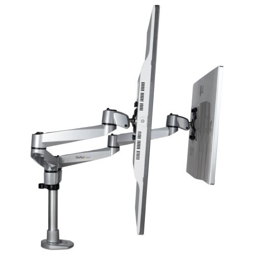 StarTech.com Desk Mount Dual Monitor Arm - Premium Articulating Monitor Arm - up to 30” VESA Mount Displays - Height Adjustab - Image 3