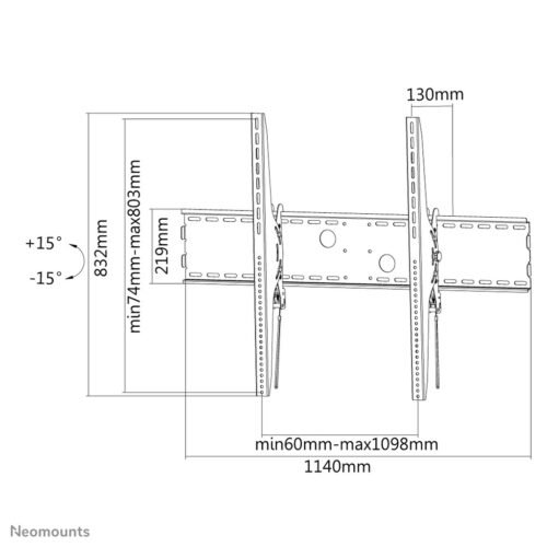 Neomounts LFD-W2000 TV mount wall 60-100" - tiltable - Image 7
