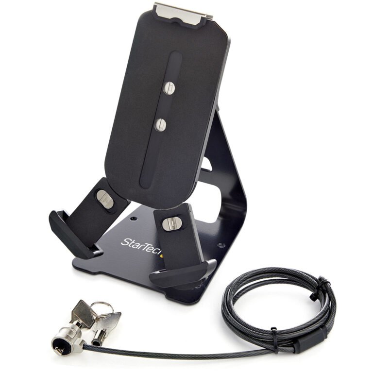 StarTech.com Secure Tablet Stand w/ K-Slot Cable Lock - Locking Tablet Holder for 7.9"-13" Tablets - Universal Adjustable Table