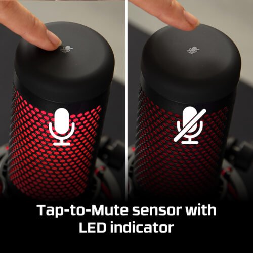 HyperX QuadCast - USB Microphone (Black-Red) - Red Lighting - Image 8