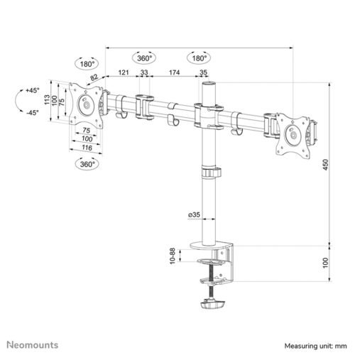Neomounts NM-D135DBLACK Monitor arm 10-27" - Image 15