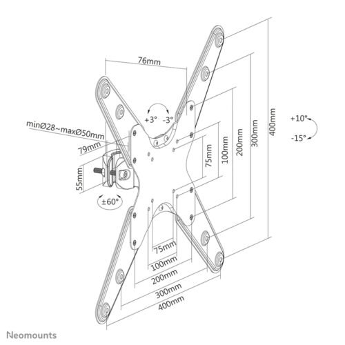 Neomounts FL40-430BL14 TV pole mount 32-55" - diam. 28-50 mm - Image 11