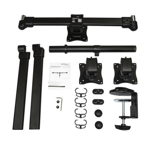 StarTech.com Desk Mount Triple Monitor Arm - Ergonomic VESA 3 Monitor Mount up to 27" - Articulating & Height Adjustable Pole M - Image 3