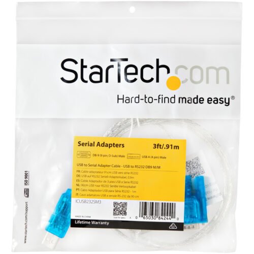 StarTech.com 3ft (91cm) 1-Port USB to RS232 DB9 Serial Adapter Cable, USB to Serial Adapter Cable - M/M - Image 5
