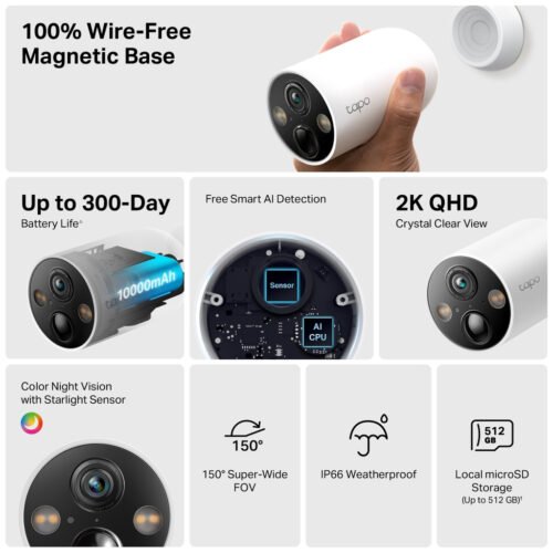 TP-Link Tapo C425 Bullet IP security camera Outdoor 2560 x 1440 pixels Ceiling/wall - Image 2