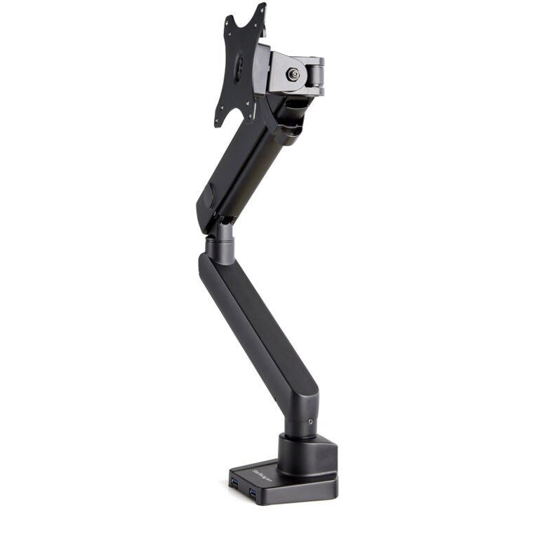 StarTech.com Desk Mount Monitor Arm with 2x USB 3.0 ports, Slim Full Motion Single Monitor Mount, up to 34" (17.6lb/8kg) VESA D