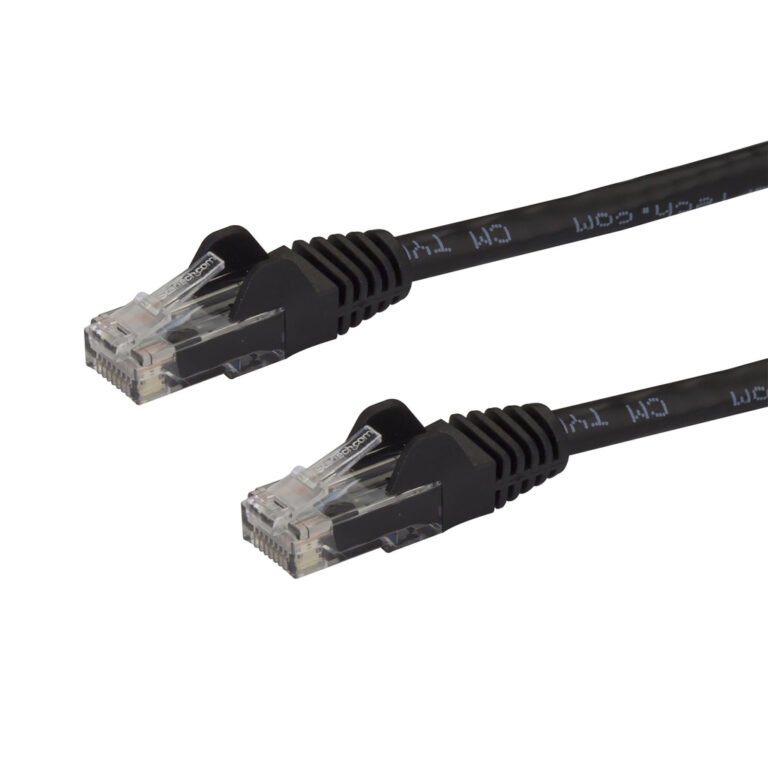StarTech.com 75ft CAT6 Ethernet Cable - Black CAT 6 Gigabit Ethernet Wire -650MHz 100W PoE RJ45 UTP Network/Patch Cord Snagless