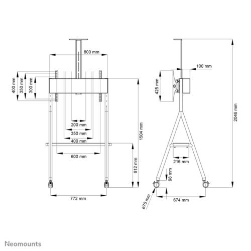 Neomounts NS-M1500WHITE TV trolley 32-65" - Image 9