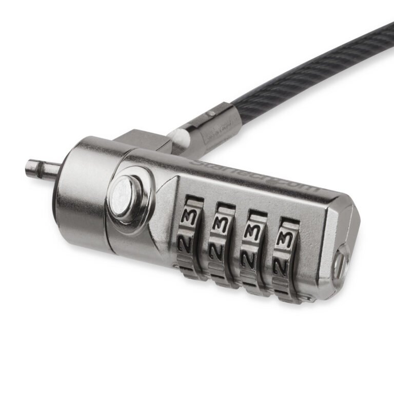StarTech.com 6.5ft (2m) Laptop Cable Lock - 4 Digit Combination Laptop/Desktop Security Cable Lock for K-Slot Devices/Computers
