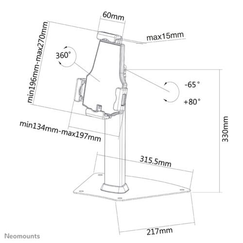 Neomounts TABLET-D150SILVER Tablet stand desk 7.9-10.5" - lockable - universal - Image 11