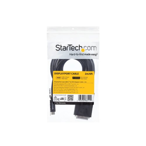 StarTech.com 6.6 ft. (2m) USB-C to DVI Cable - 1920 x 1200 - Black - Image 8
