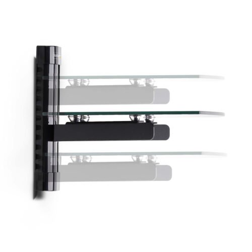 StarTech.com Floating Wall-Mounted AV Shelf, Adjustable Height Shelf For Under TV, Organize A/V Equipment On Black Tempered Gla - Image 3