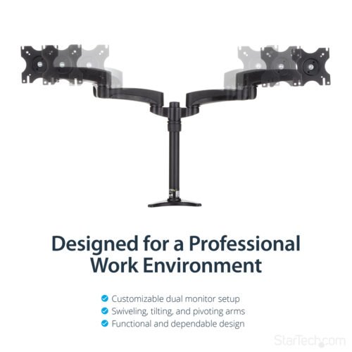 StarTech.com Desk-Mount Dual Monitor Arm - Articulating - Image 11