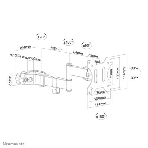 Neomounts FL40-450BL11 TV pole mount 17-32" - diam. 28-60 mm - full motion - Image 19