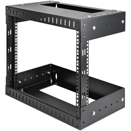 StarTech.com 8U 19" Wall Mount Network Rack - Adjustable Depth 12-20" 2 Post Open Frame Server Room Rack for AV/Data/ IT Commun