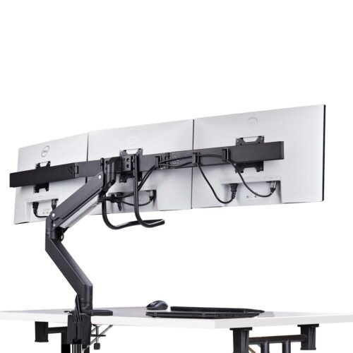 StarTech.com Crossbar Triple Monitor Desk Mount For Up To Three 27in Screens, VESA 75x75/100x100, Tool-Less Arm Adjustments, C- - Image 10