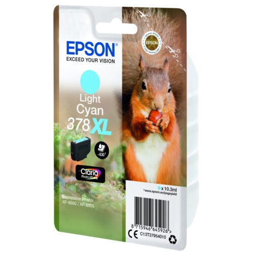 Epson Squirrel Singlepack Light Cyan 378XL Claria Photo HD Ink - Image 3
