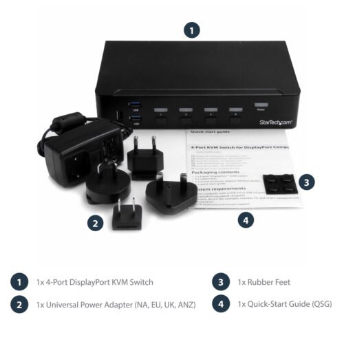 StarTech.com 4-Port DisplayPort KVM Switch - USB 3.0 - 4K 30Hz - Image 5