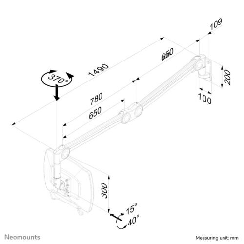 Neomounts FPMA-HAW200 Medical monitor arm wall 10-27" - h 0-149 cm - gas spring - Image 4