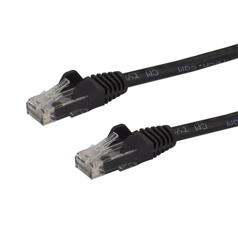 StarTech.com 100ft CAT6 Ethernet Cable - Black CAT 6 Gigabit Ethernet Wire -650MHz 100W PoE RJ45 UTP Network/Patch Cord Snagles