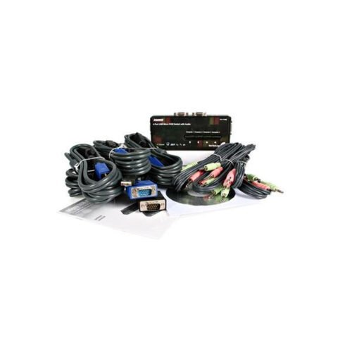 StarTech.com 4 Port Black USB KVM Switch Kit with Cables and Audio - Image 6