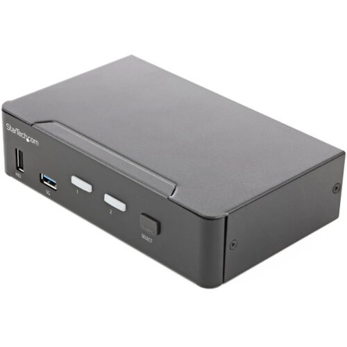StarTech.com 2 Port HDMI KVM Switch - Single Monitor 4K 60Hz Ultra HD HDR - Desktop HDMI 2.0 KVM Switch with 2 Port USB 3.0 Hub