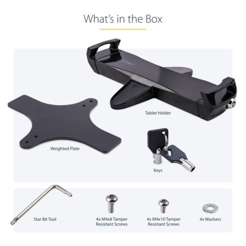 StarTech.com VESA Mount Adapter for Tablets 7.9 to 12.5in - Up to 2kg (4.4lb) - 75x75/100x100 VESA Patterns - Universal Anti-Th - Image 15