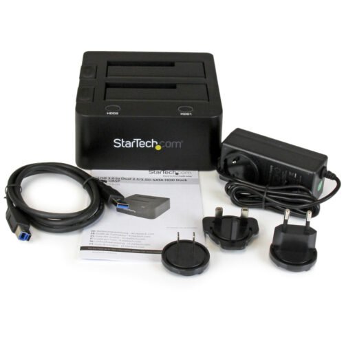 StarTech.com Dual-Bay USB 3.0 to SATA Hard Drive Docking Station, USB Hard Drive Dock, External 2.5/3.5" SATA I/II/III SSD/HDD - Image 3