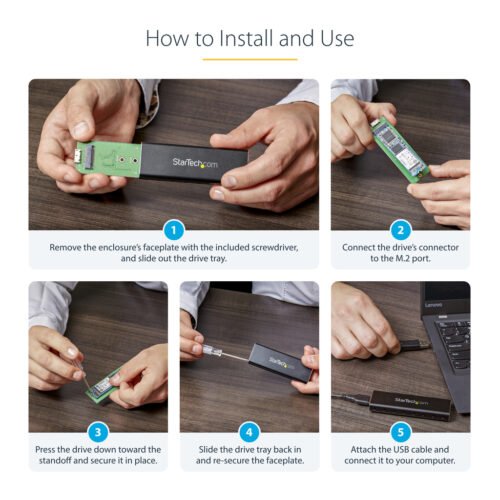 StarTech.com M.2 SSD Enclosure for M.2 SATA SSDs - USB 3.0 (5Gbps) with UASP - Image 6