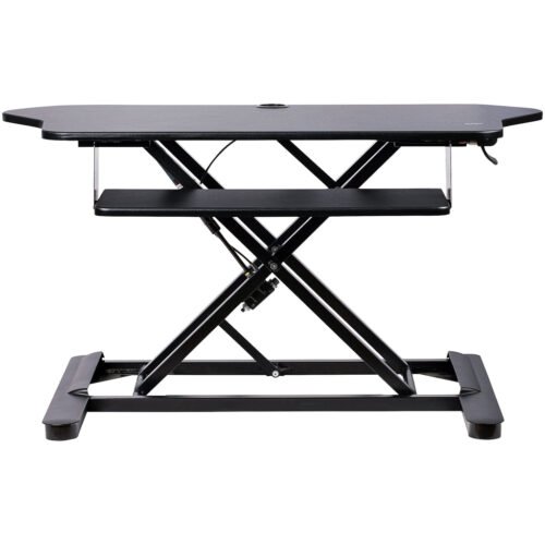StarTech.com Corner Sit Stand Desk Converter with Keyboard Tray - Large Surface (35" x 21") - Height Adjustable Ergonomic Deskt - Image 9
