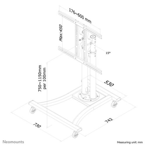 Neomounts PLASMA-M1200 TV trolley 42-70" - Image 9