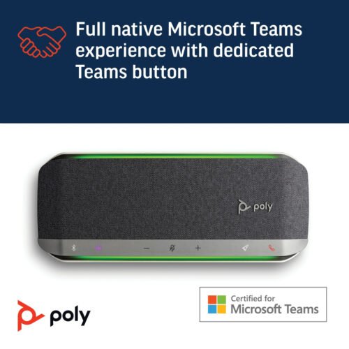 POLY Sync 40+ Microsoft Teams Certified USB-A USB-C Speakerphone +BT700 USB-A Adapter - Image 9