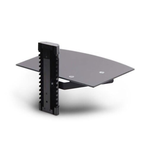 StarTech.com Floating Wall-Mounted AV Shelf, Adjustable Height Shelf For Under TV, Organize A/V Equipment On Black Tempered Gla - Image 6