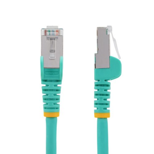 StarTech.com 5m CAT6a Ethernet Cable - Aqua - Low Smoke Zero Halogen (LSZH) - 10GbE 500MHz 100W PoE++ Snagless RJ-45 w/Strain R - Image 2