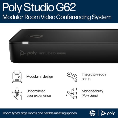 POLY Studio G62 Video Conferencing System With Mounting Plate Kit - Image 5