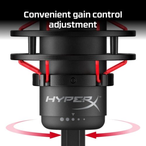 HyperX QuadCast - USB Microphone (Black-Red) - Red Lighting - Image 19