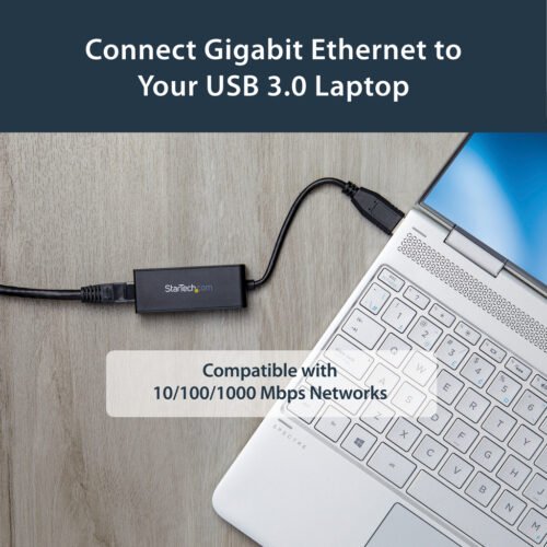 StarTech.com USB 3.0 to Gigabit Ethernet Network Adapter, 10/100/1000 Mbps, USB to RJ45, USB 3.0 to LAN Adapter, USB 3.0 Ethern - Image 2