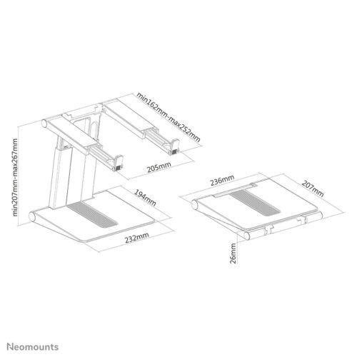 Neomounts NSLS200 Laptop stand 10-17" - height adjustable - foldable - compact - universal - Image 8
