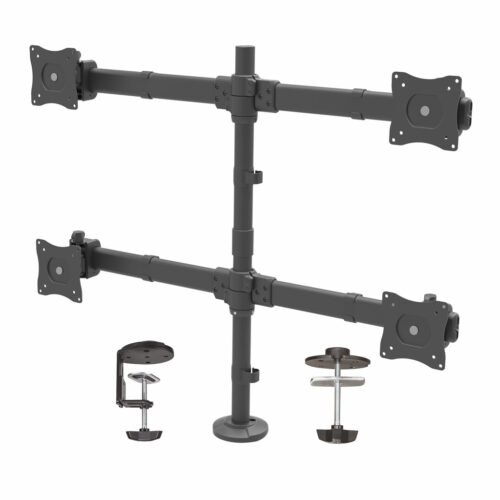 StarTech.com Desk Mount Quad Monitor Arm - Ergonomic VESA 4 Monitor Mount 2x2 up to 27" - Articulating & Height Adjustable Pole