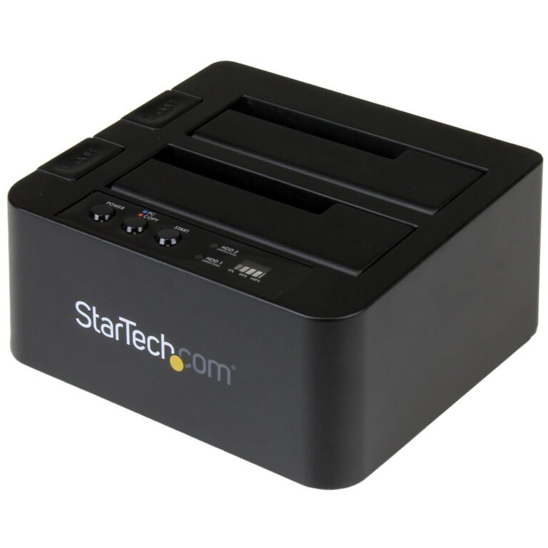 StarTech.com Standalone Hard Drive Duplicator, Dual Bay HDD/SSD Cloner/Copier, USB 3.1 (10Gbps) to SATA III HDD/SSD Docking Sta