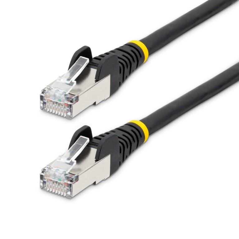 StarTech.com 7.5m CAT6a Ethernet Cable - Black - Low Smoke Zero Halogen (LSZH) - 10GbE 500MHz 100W PoE++ Snagless RJ-45 w/Strai