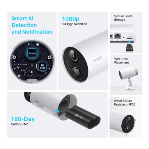 TP-Link Tapo Smart Wire-Free Security Camera System, 2-Camera System - Image 2
